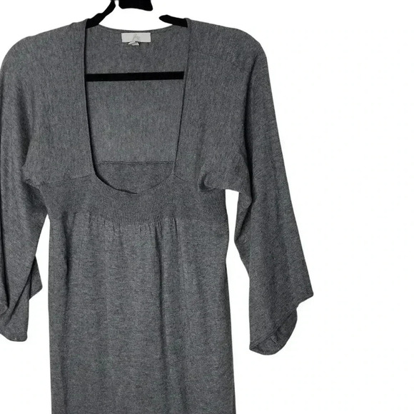 Joie Cashmere Blend Flare 3/4 Sleeve Lightweight Grey Sleeve Dress Size  Large - Picture 3 of 6
